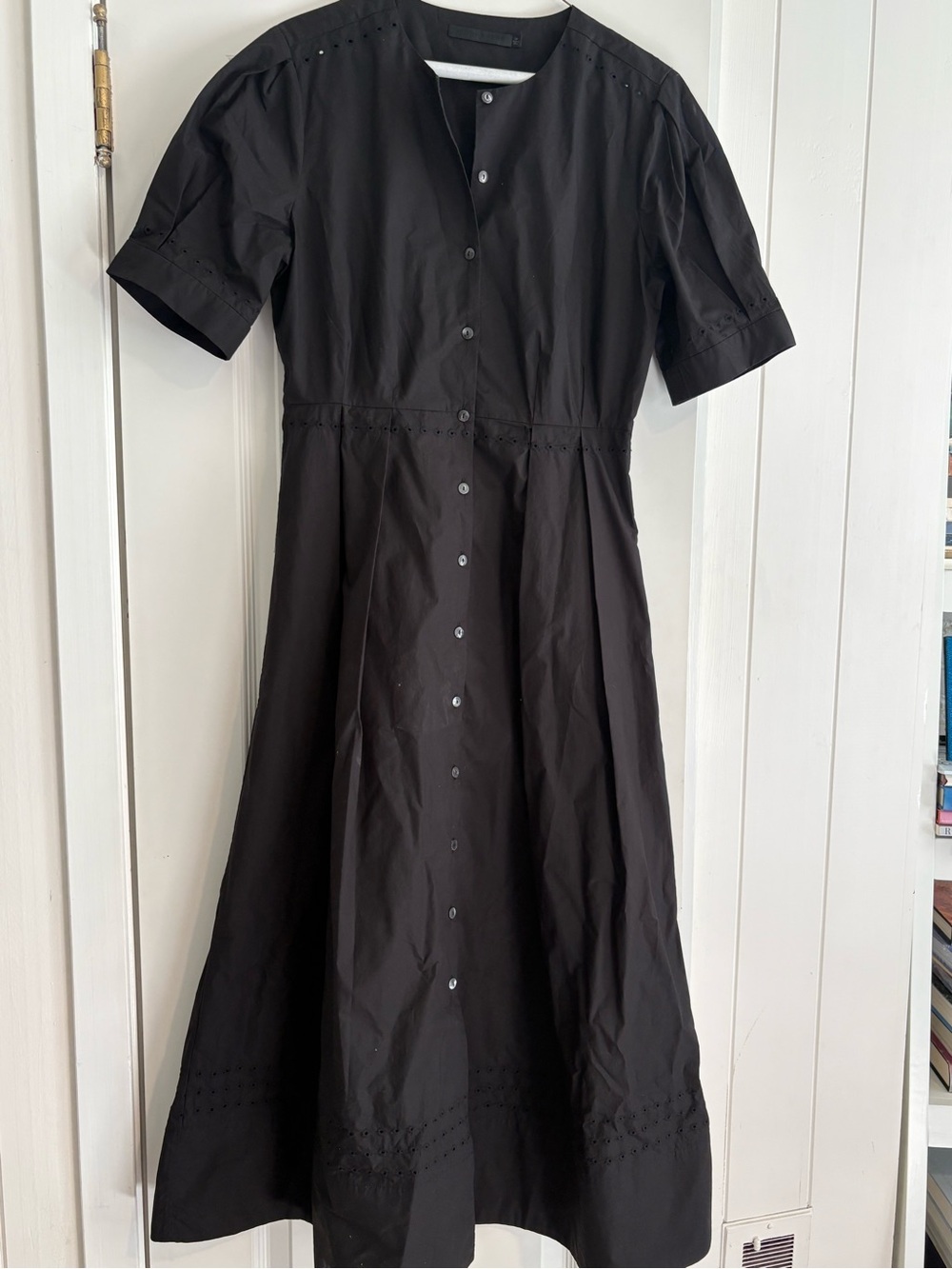 Jenni Kayne Black Button-Front Midi Dress